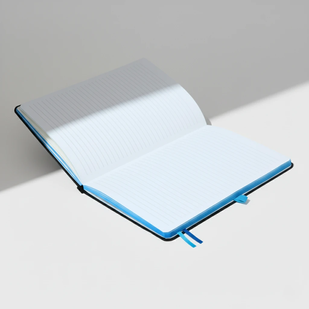 A5 size Black notebook with colour strap