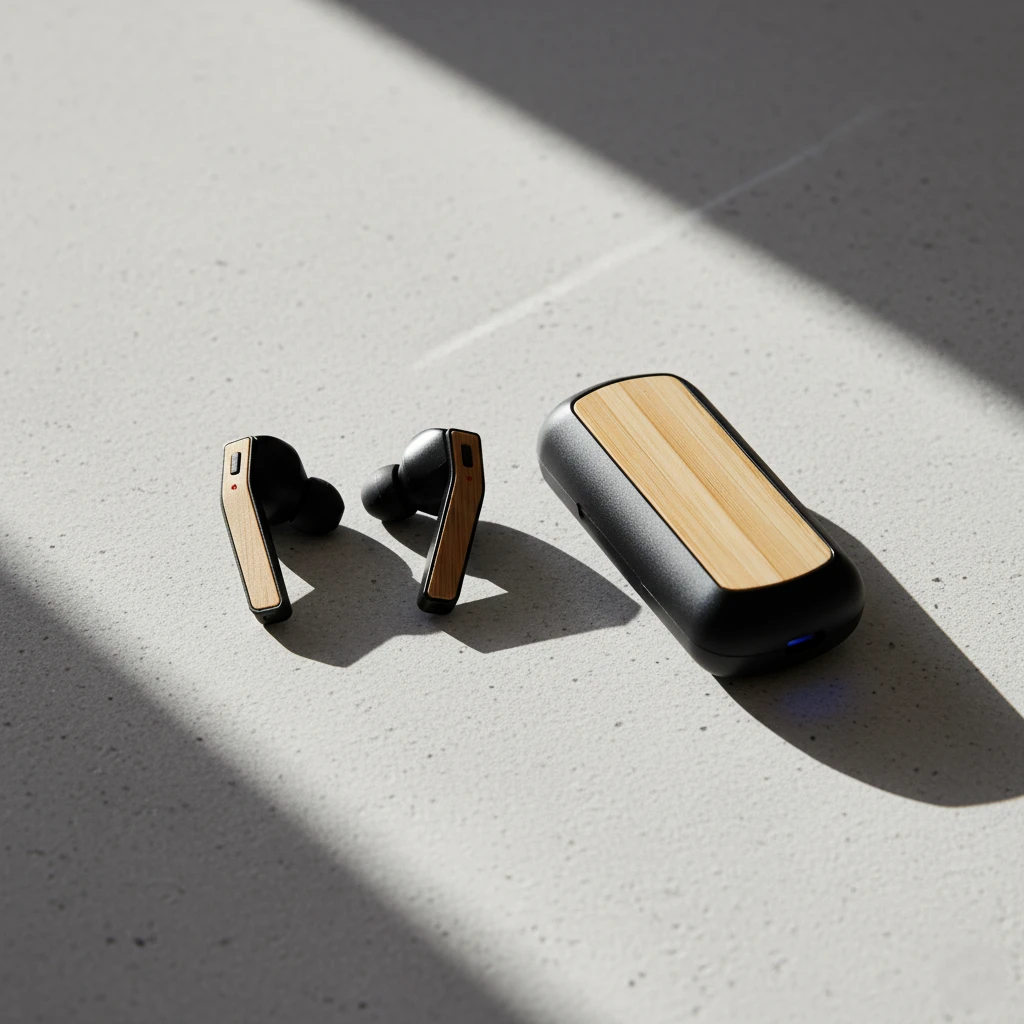 Bamboo wireless earbuds