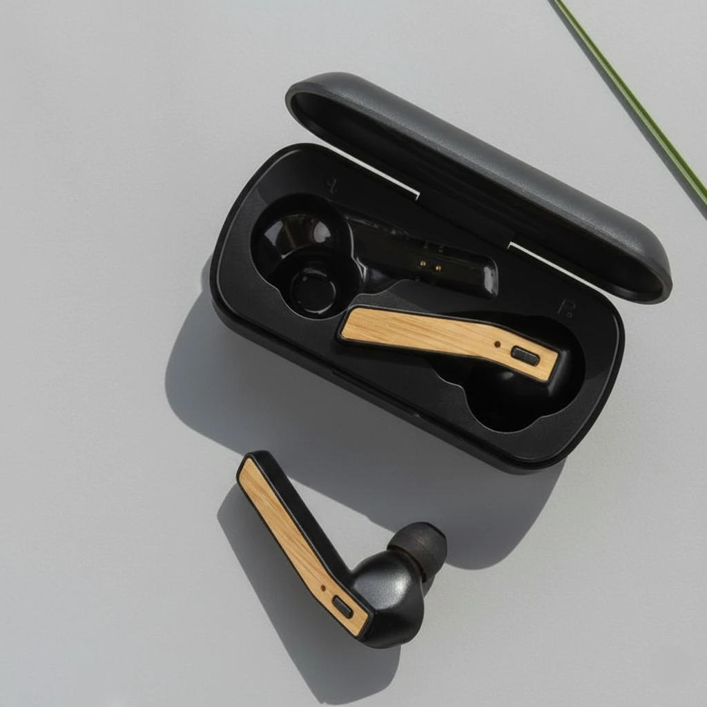 Bamboo wireless earbuds