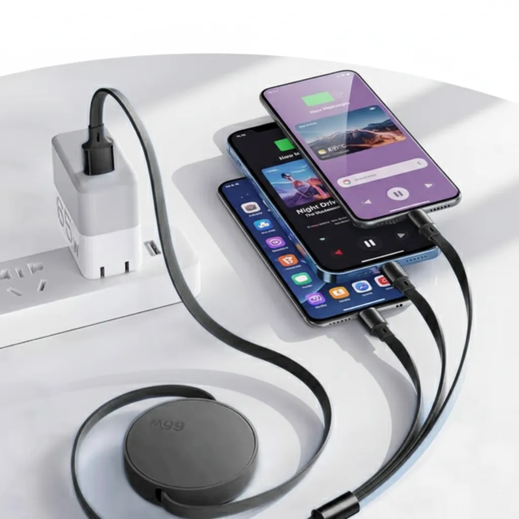 Multi charging retractable cable