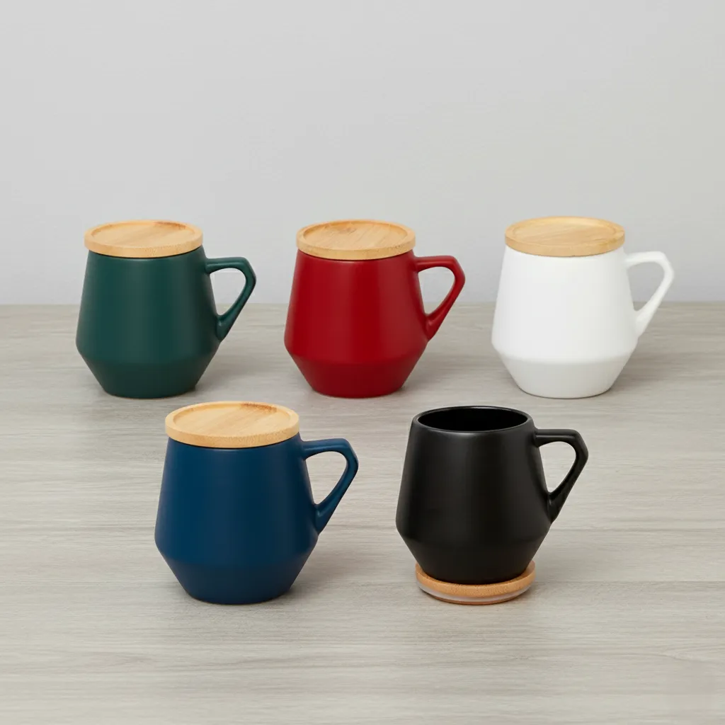 Ceramic Mug with Bamboo Lid
