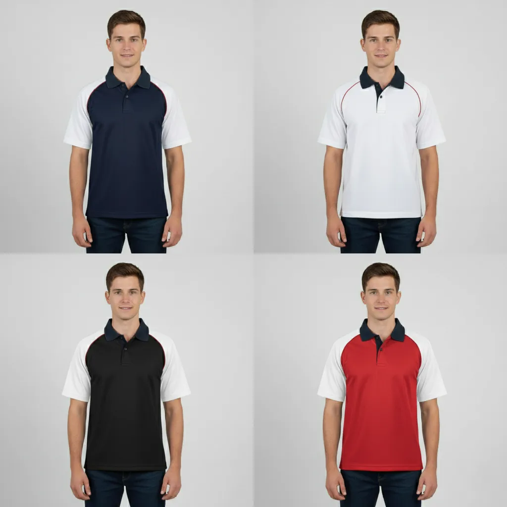 Cotton Raglan Polo T-Shirt