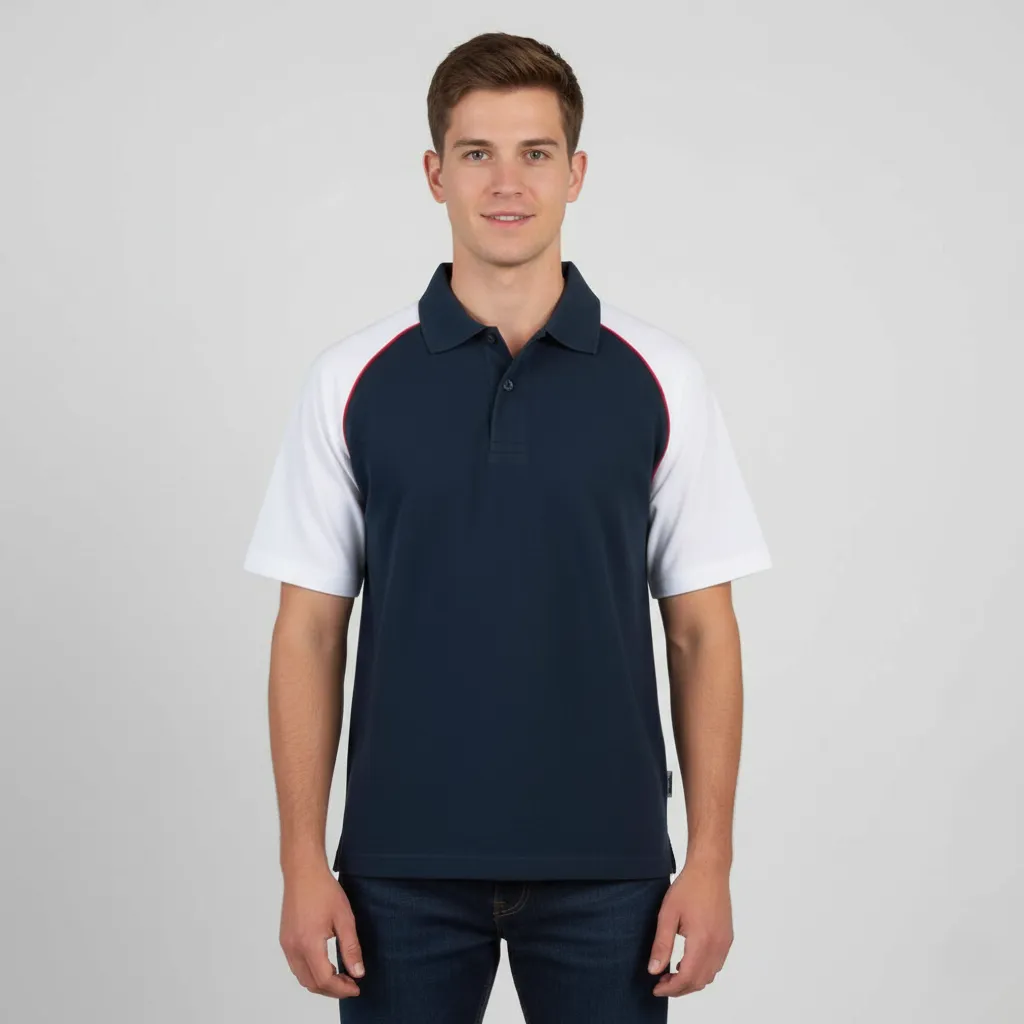 Cotton Raglan Polo T-Shirt