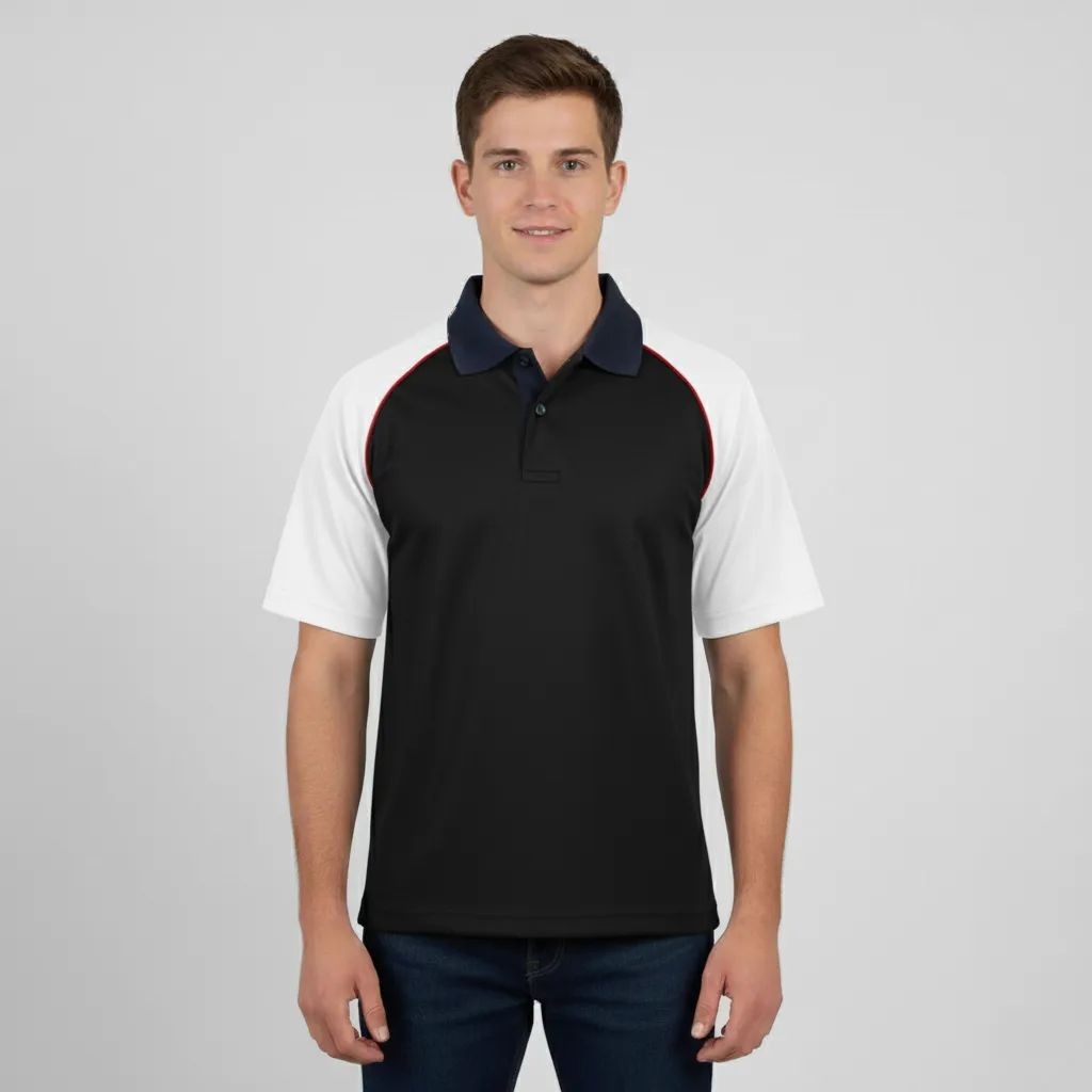 Cotton Raglan Polo T-Shirt