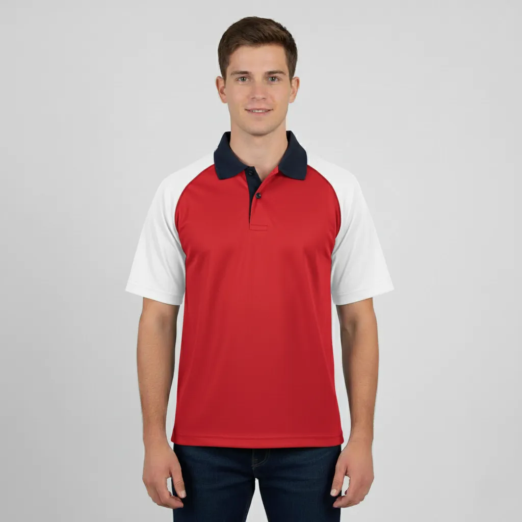 Cotton Raglan Polo T-Shirt