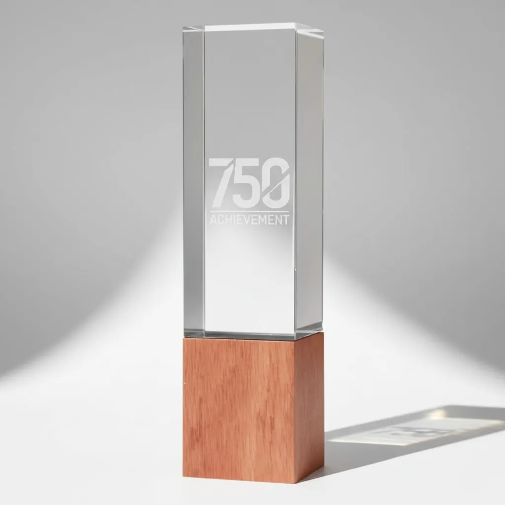 Cuboid Shape Crystal Award