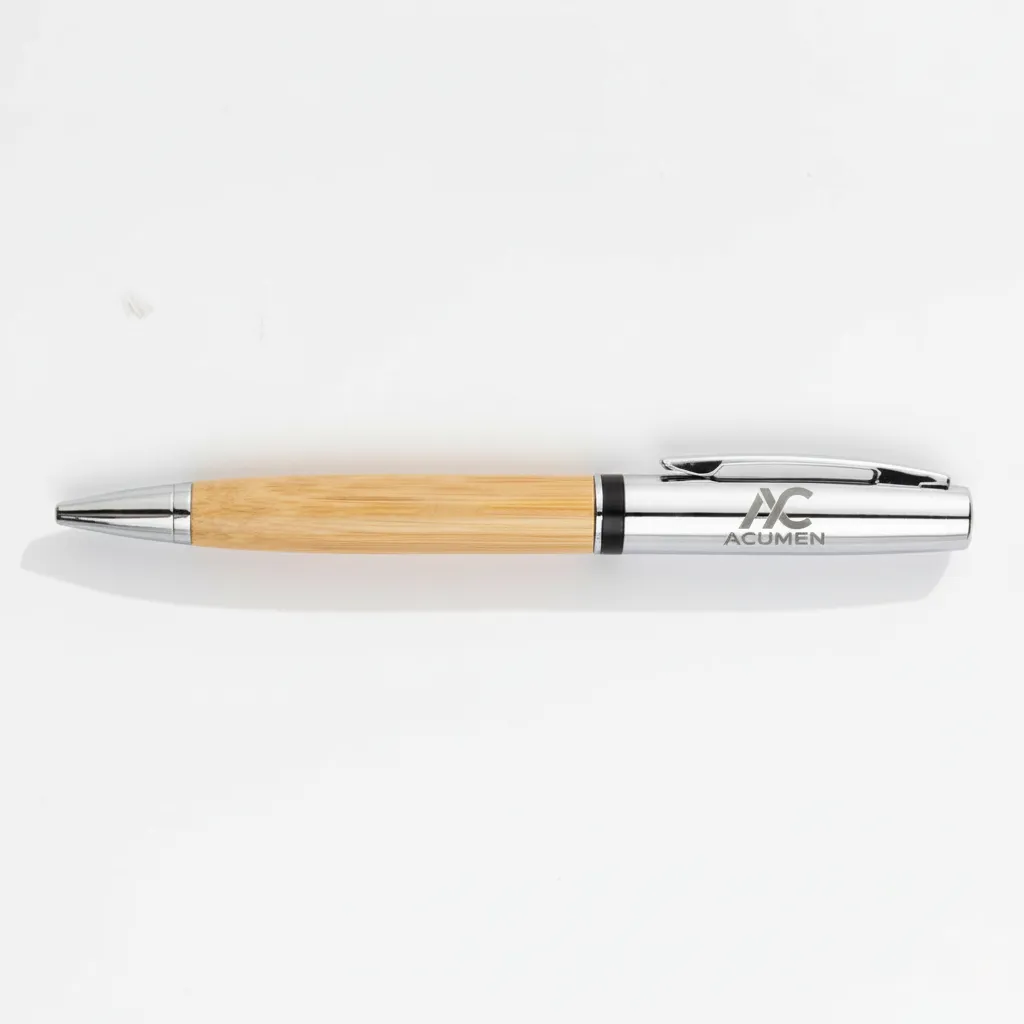 Eco Friendly Metal Pen with Bamboo Barrel