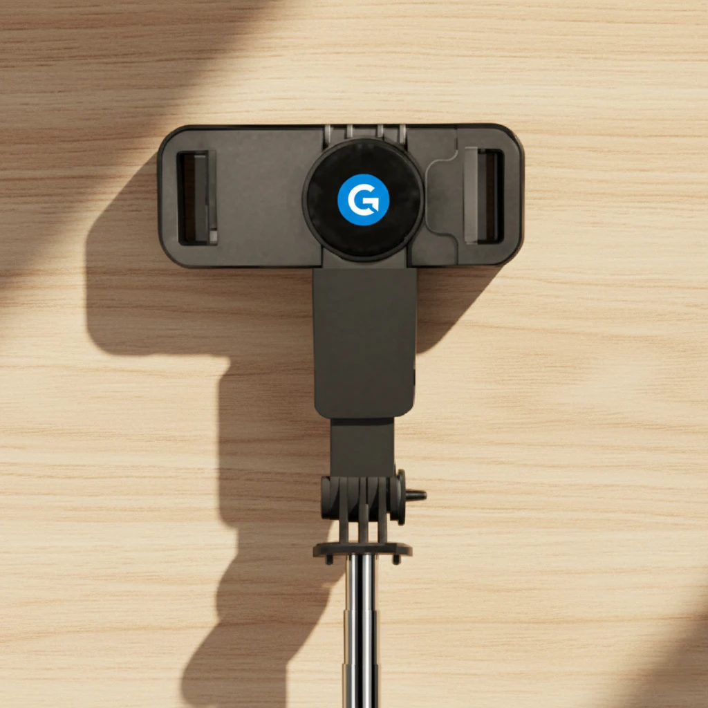 Mobile tripod with selfie stick & camera shutter