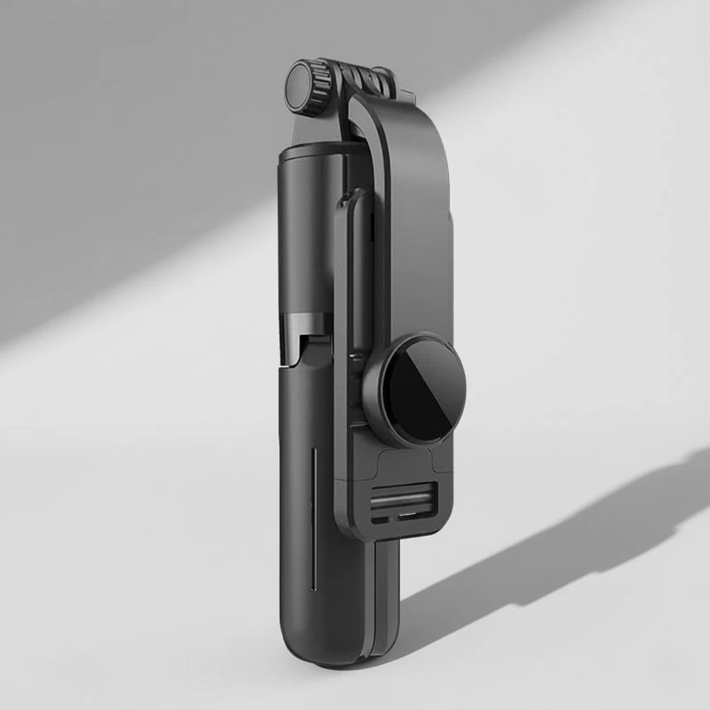 Mobile tripod with selfie stick & camera shutter