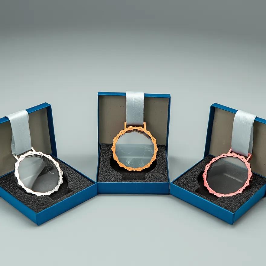 Glass Medals with Metal Frame