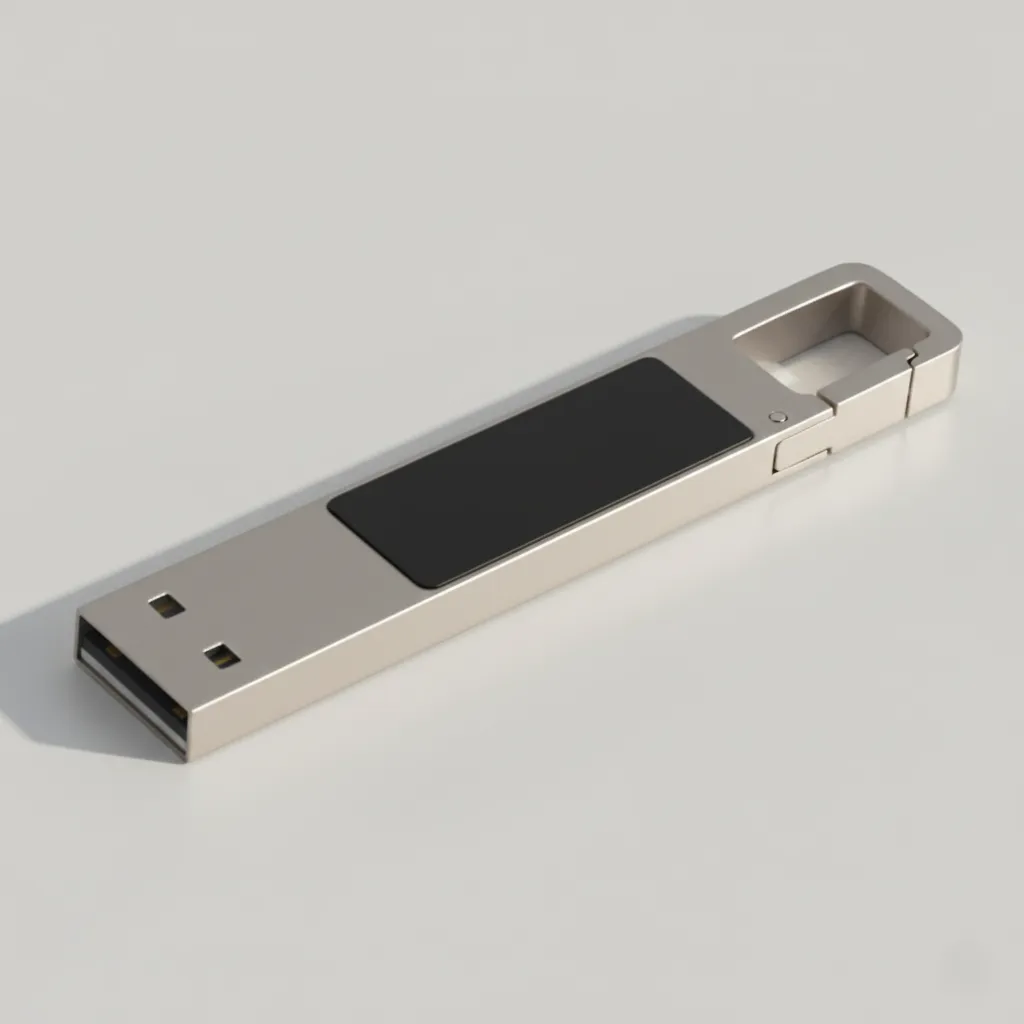 Metal LED USB Flash Drive with Hook