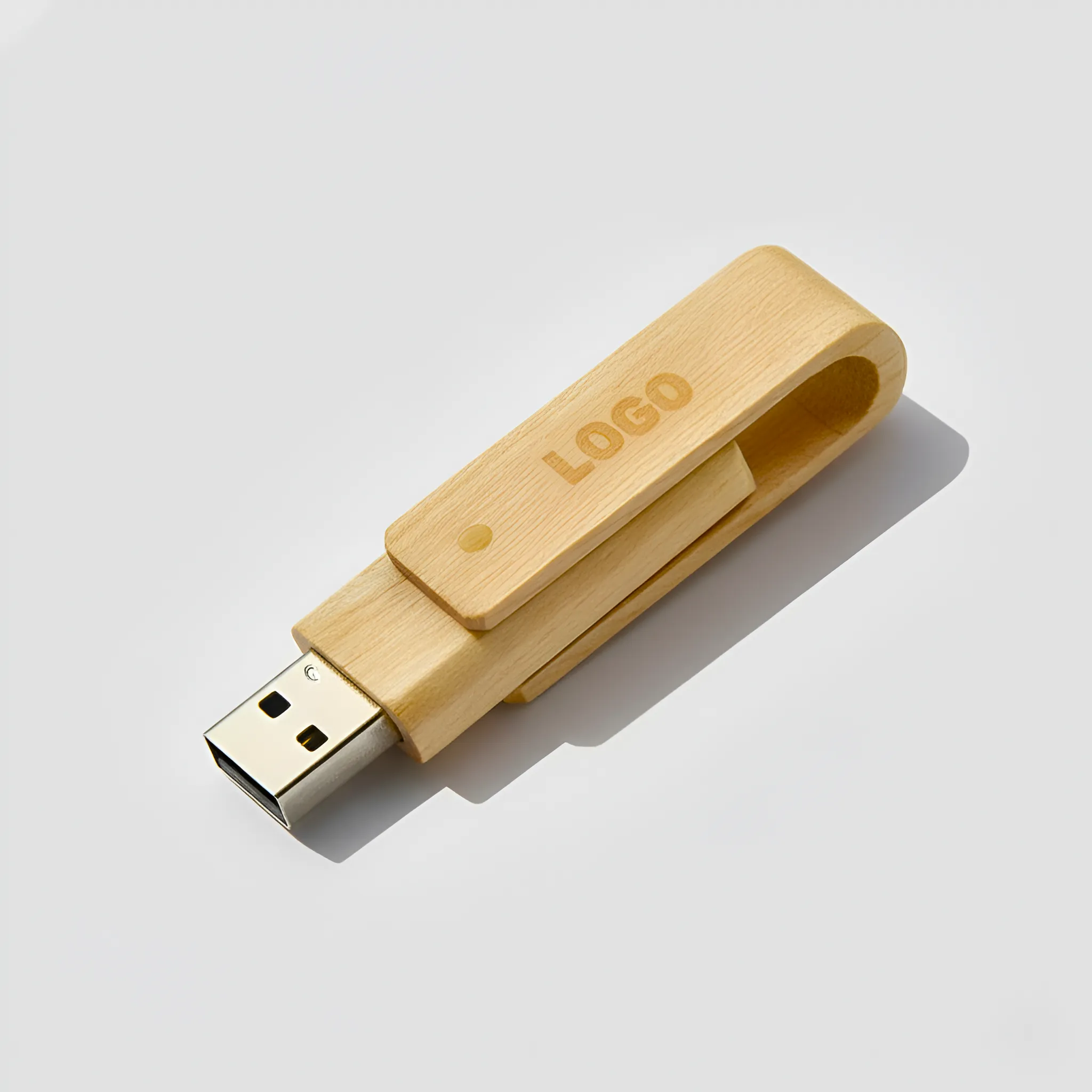 Wooden Swivel USB Flash Drive