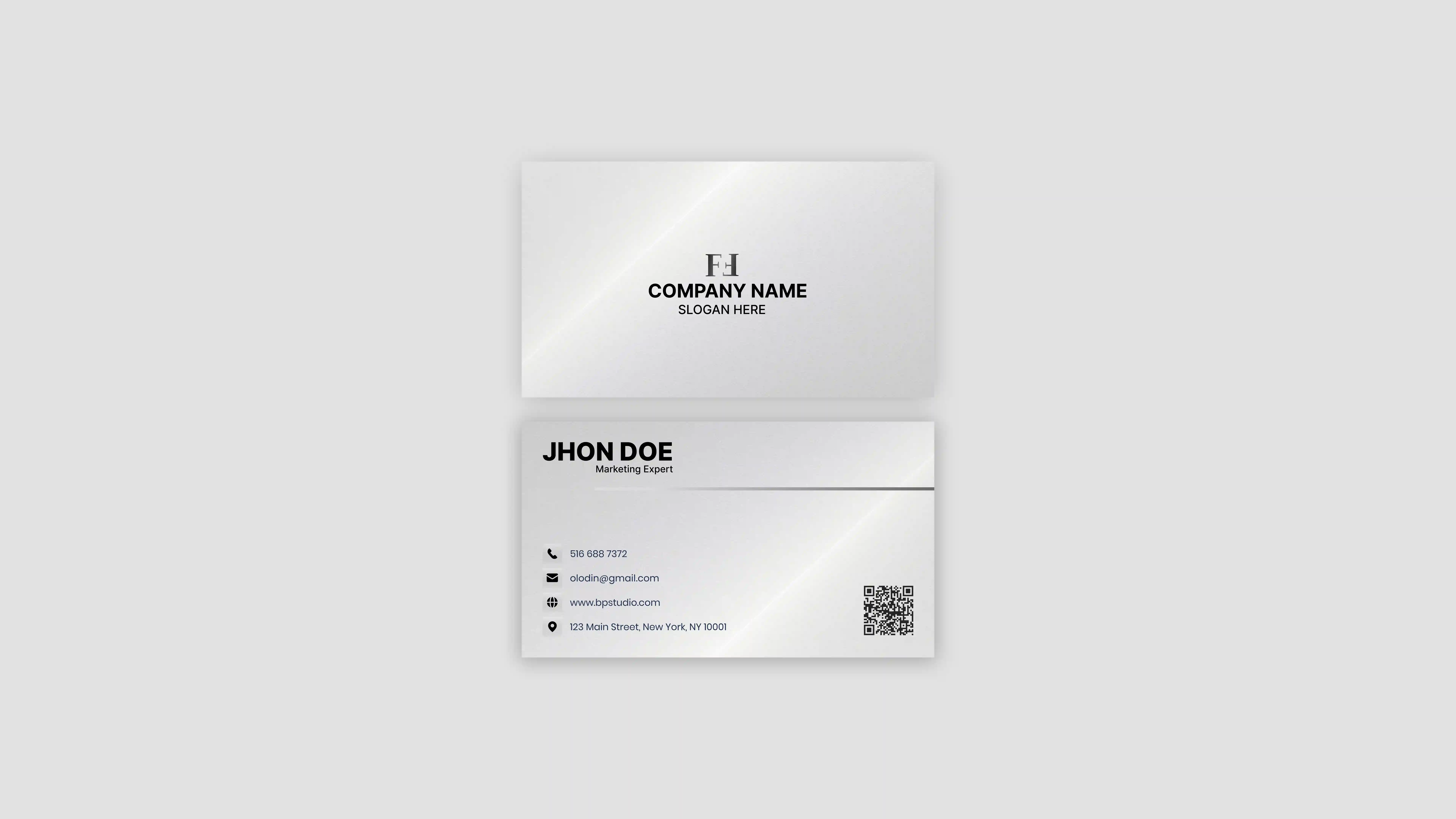 Ice Silver Paper Business Cards : Digital Print