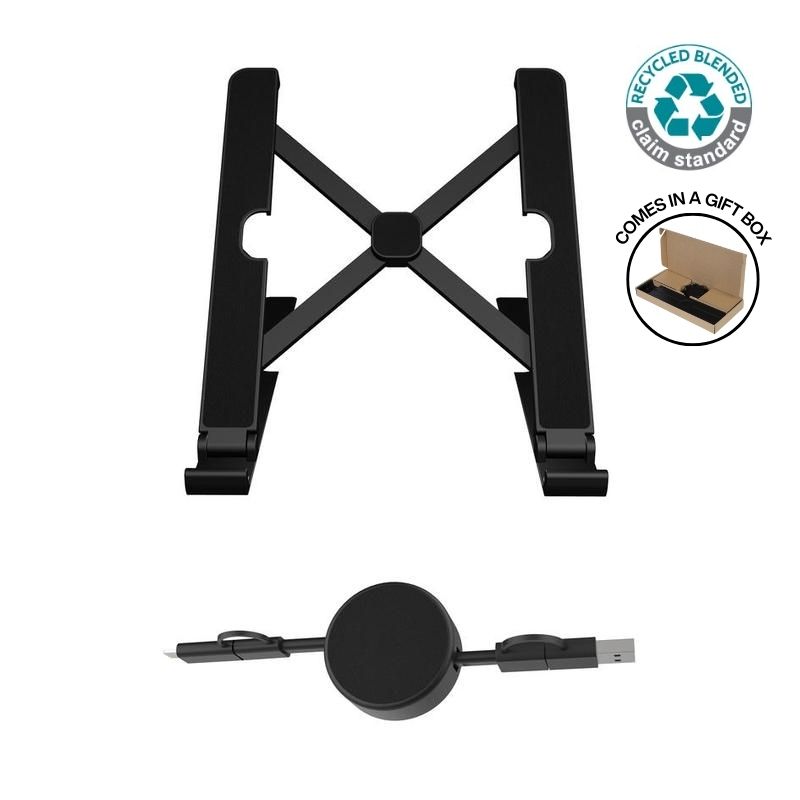 Recycled Laptop Stand With Retractable Cable