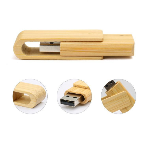 Wooden Swivel USB Flash Drive