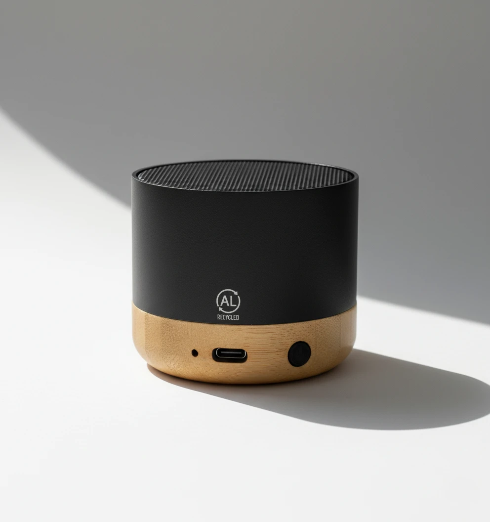 Aluminum alloy and bamboo speaker