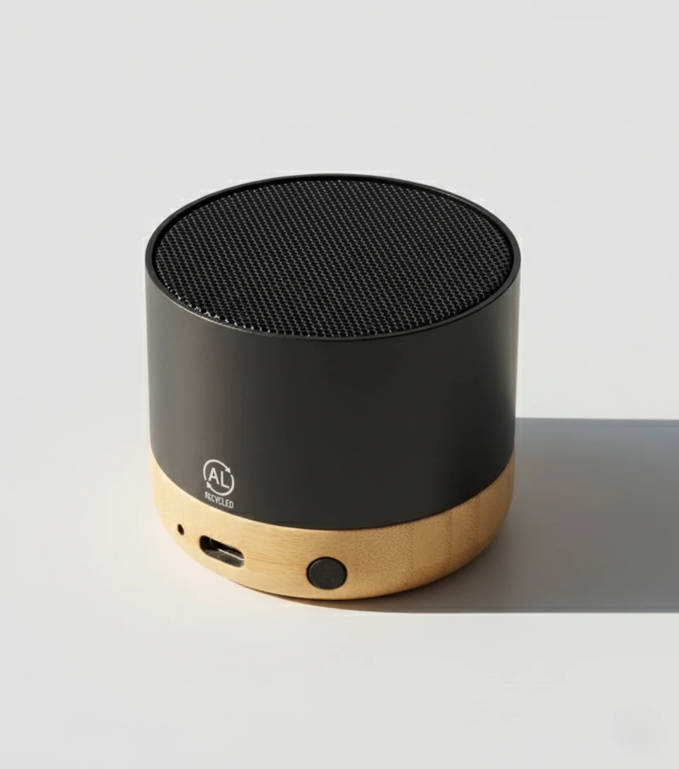Aluminum alloy and bamboo speaker