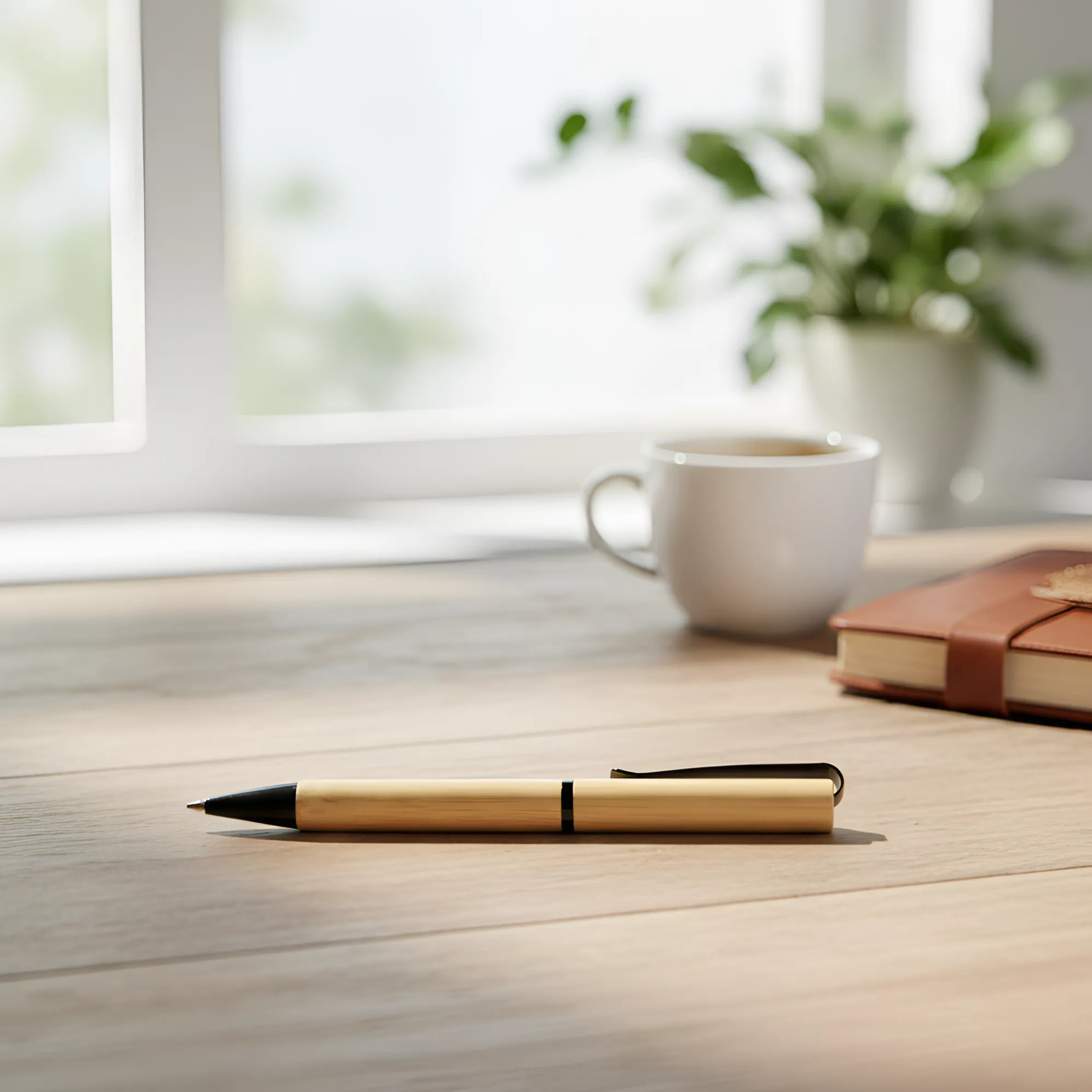Bamboo Ball Pen with blue ink