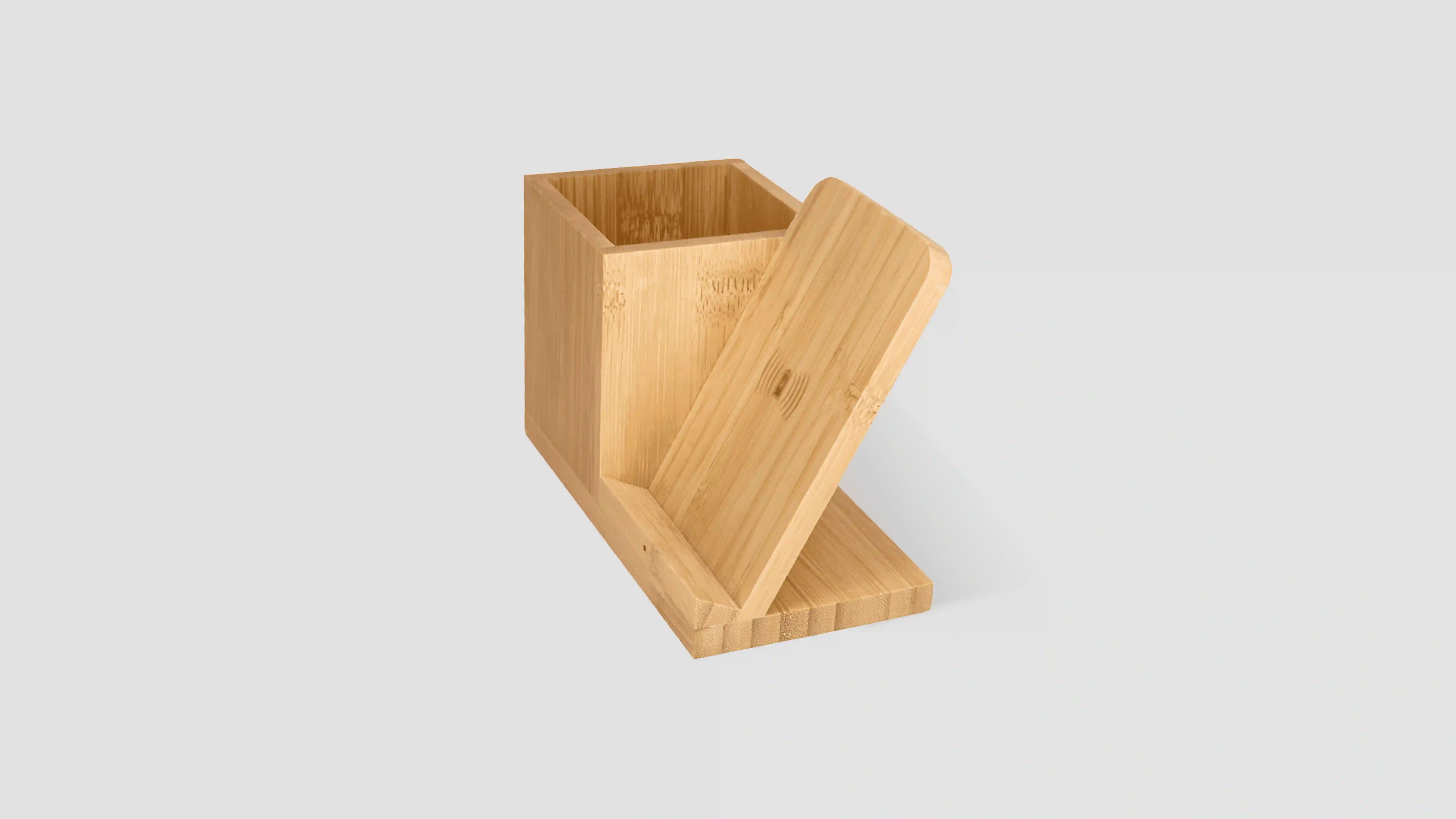 Bamboo wireless charger with pen holder