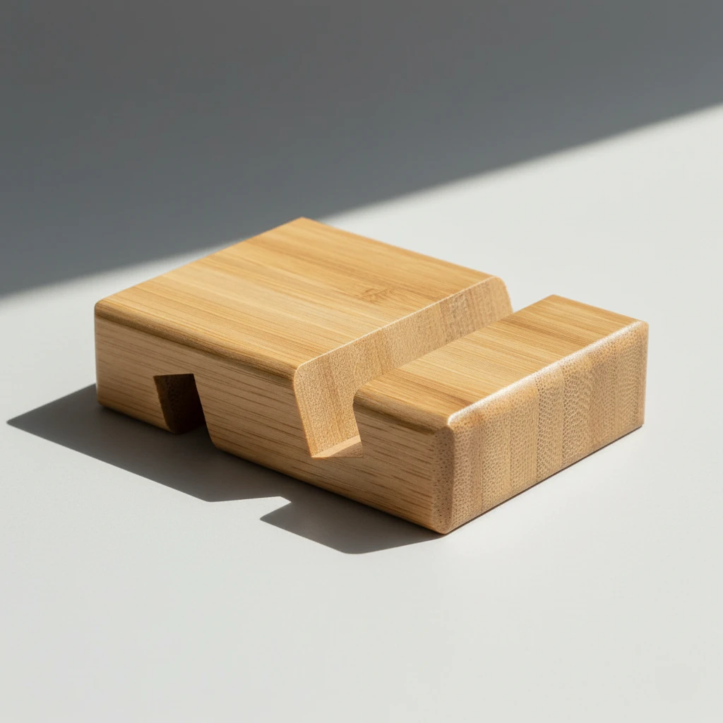 Bamboo Phone Stand with Two Slots
