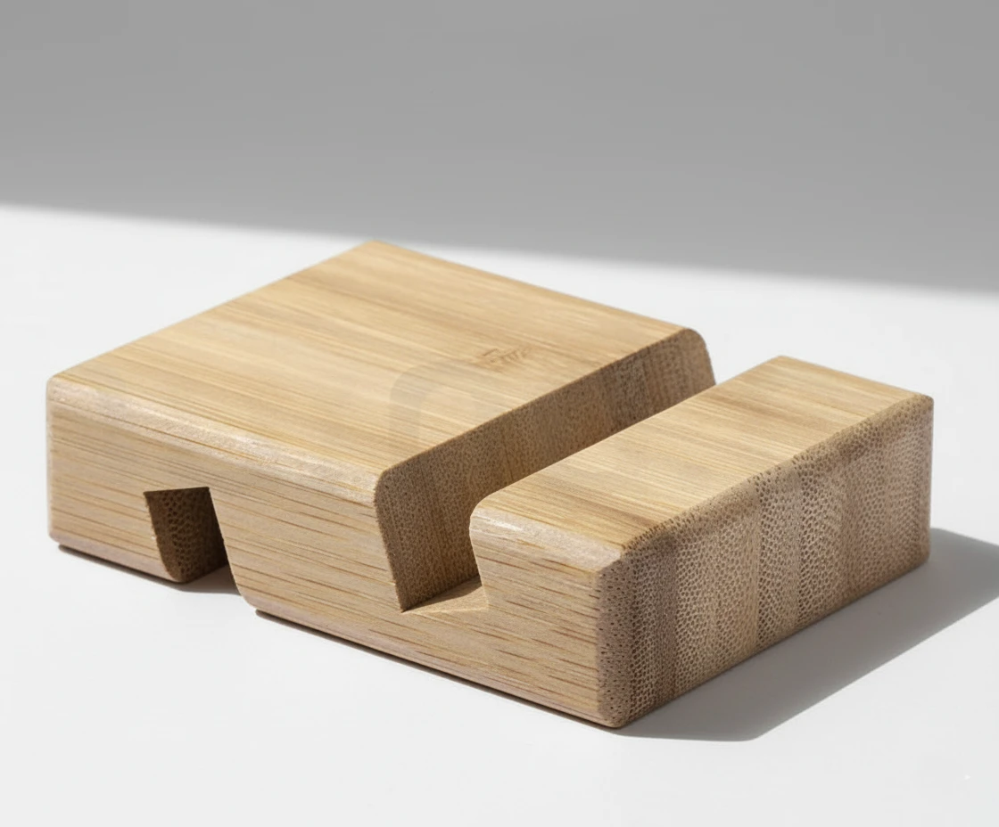 Bamboo Phone Stand with Two Slots