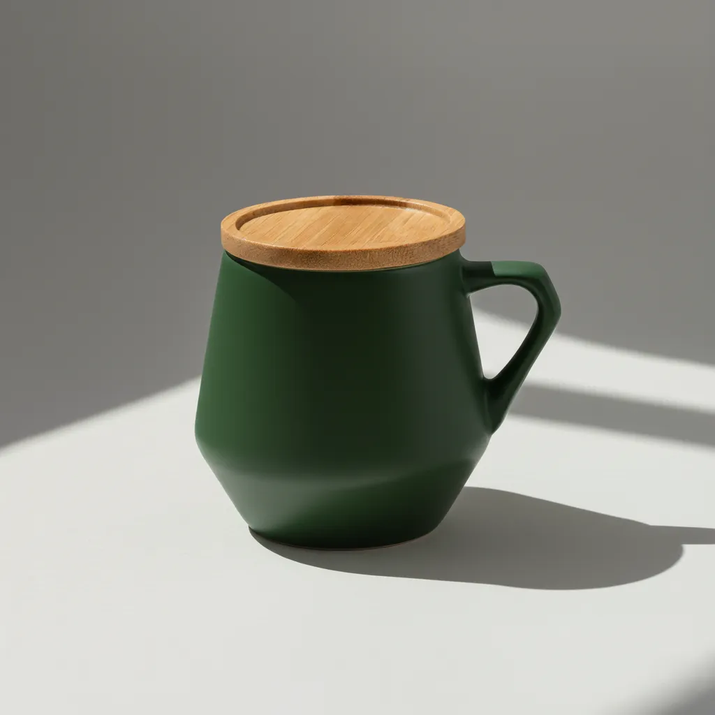 Ceramic Mug with Bamboo Lid