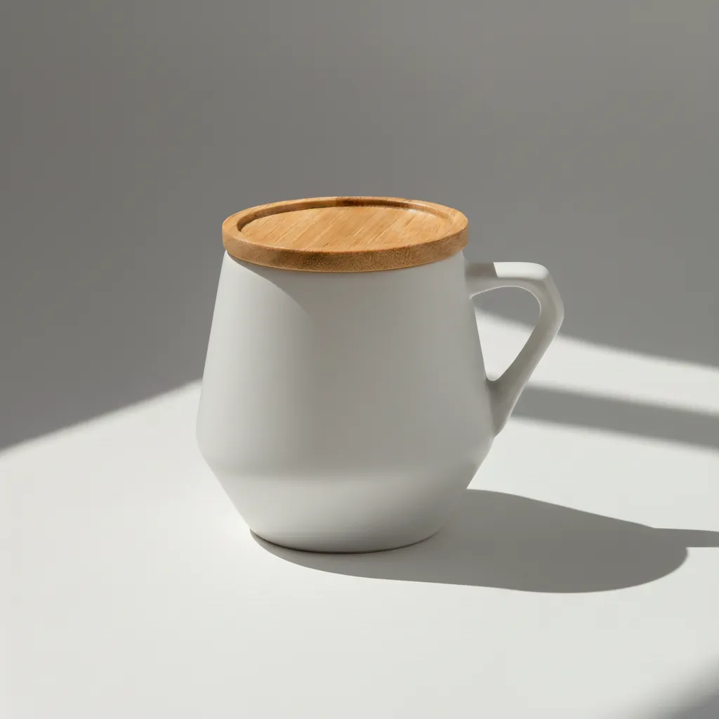 Ceramic Mug with Bamboo Lid