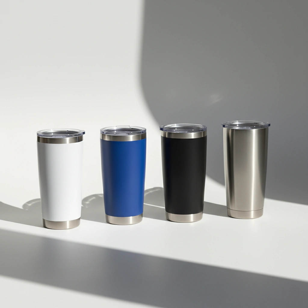 Double Wall Travel Tumbler Mugs with Clear Lid
