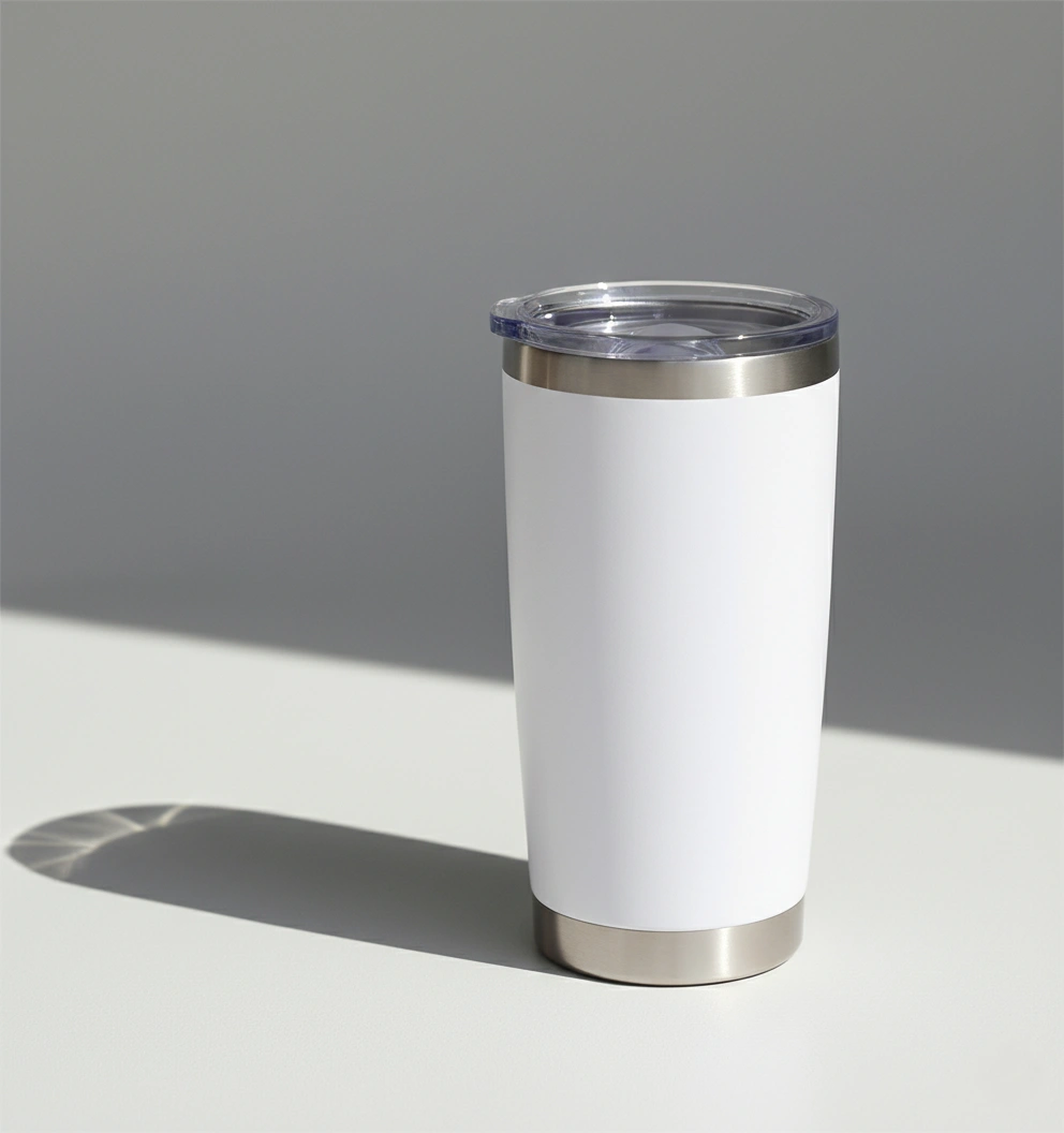 Double Wall Travel Tumbler Mugs with Clear Lid