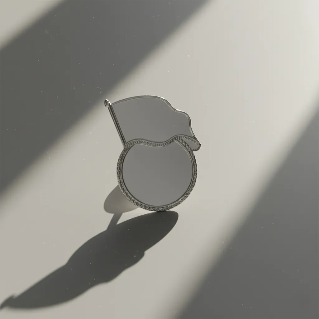 Flag and Logo Metal Badge