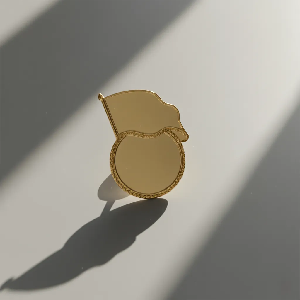 Flag and Logo Metal Badge