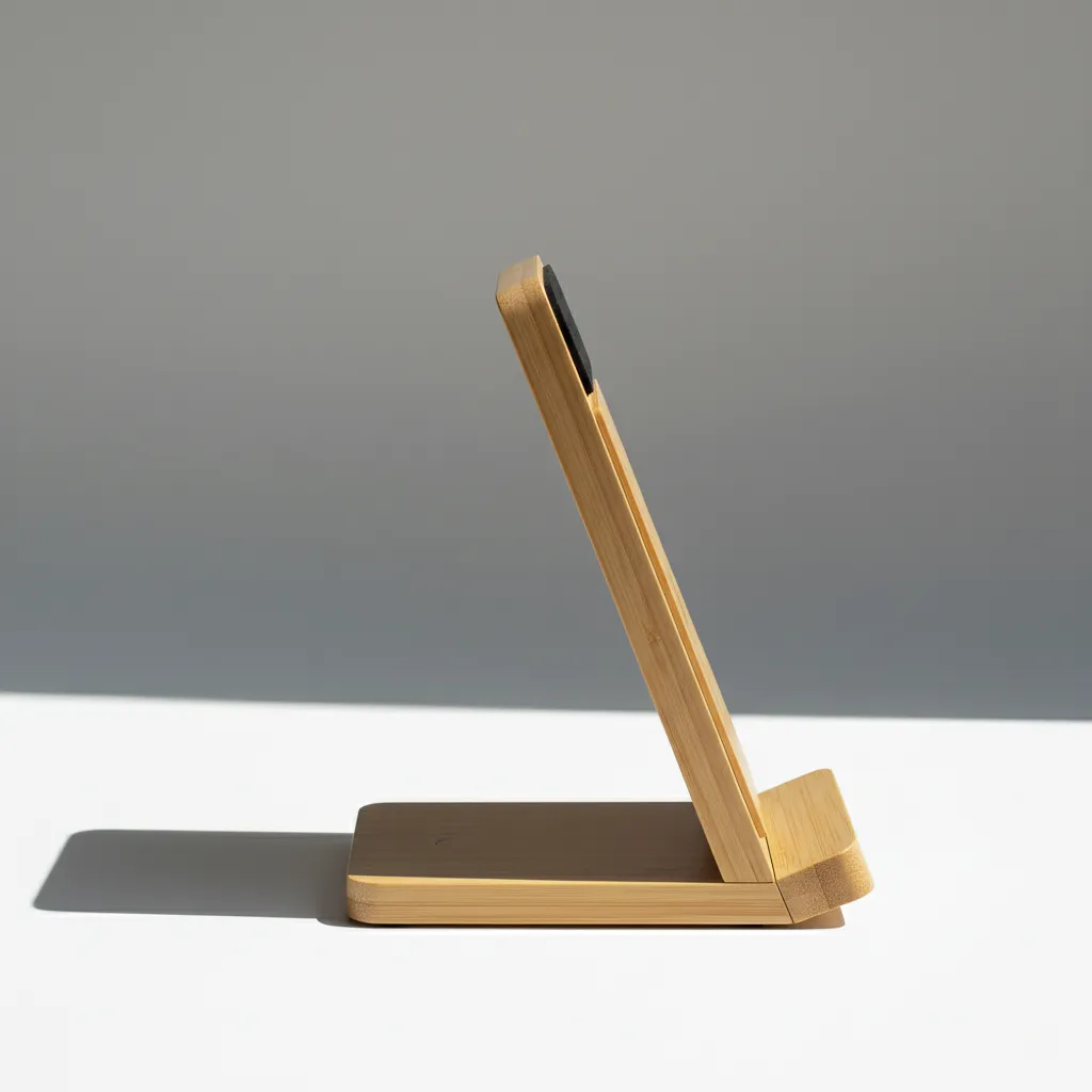 Light up logo Bamboo Phone holder