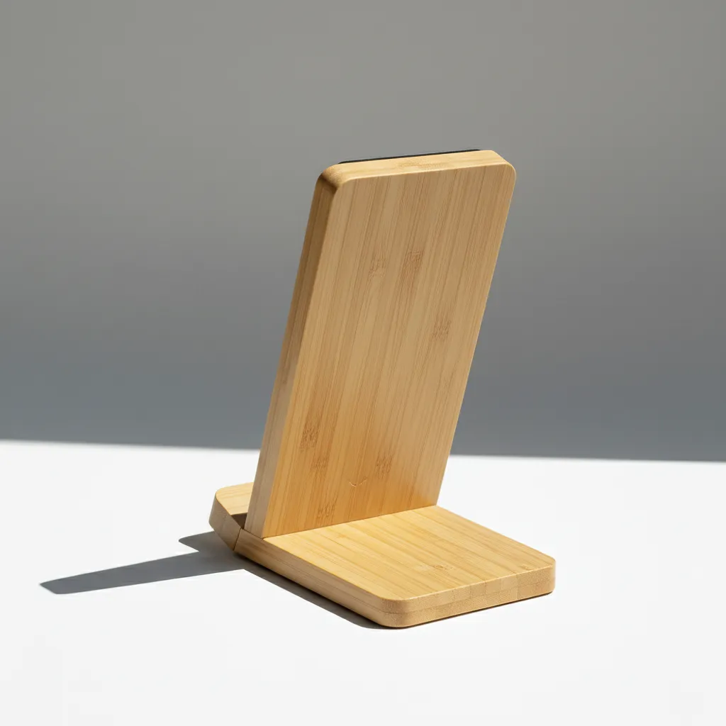 Light up logo Bamboo Phone holder