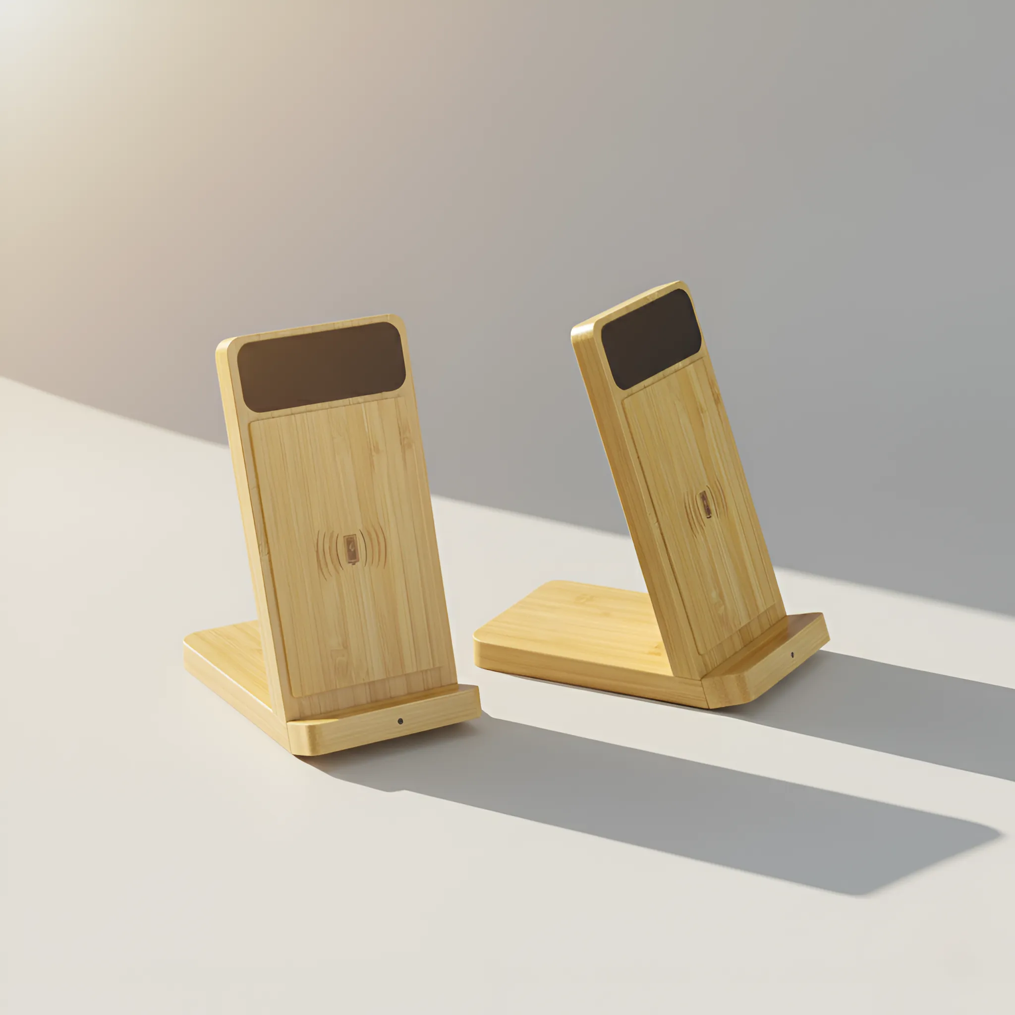 Light up logo Bamboo Phone holder