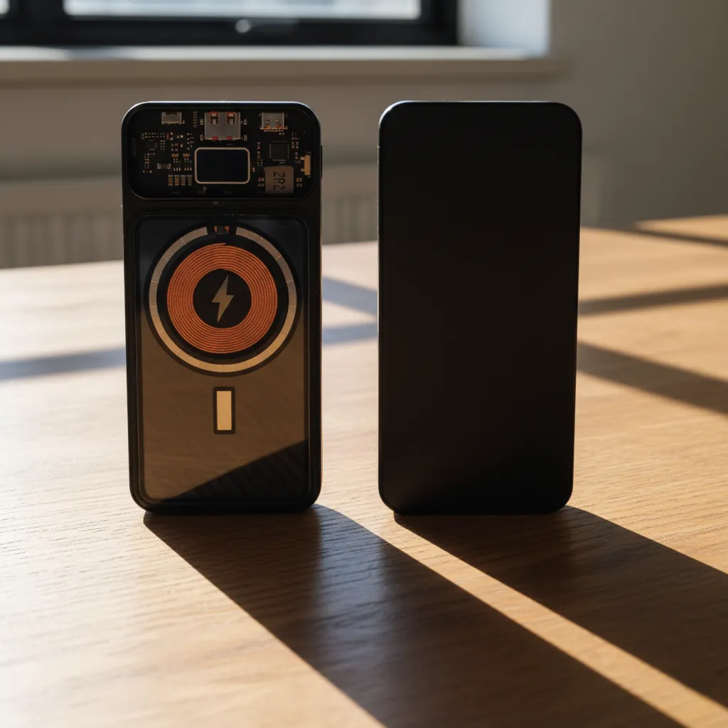 Magnetic Wireless Light up logo Power Bank