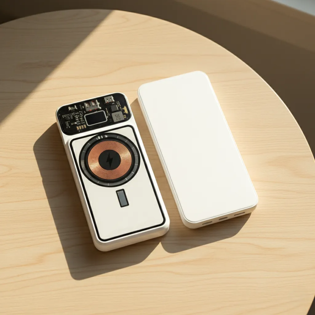 Magnetic Wireless Light up logo Power Bank