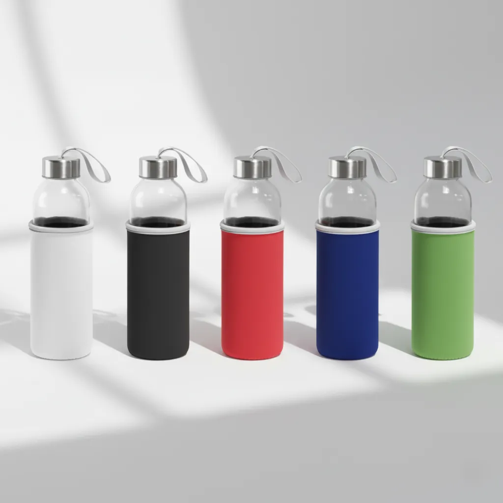 Promotional Glass bottle with sleeve