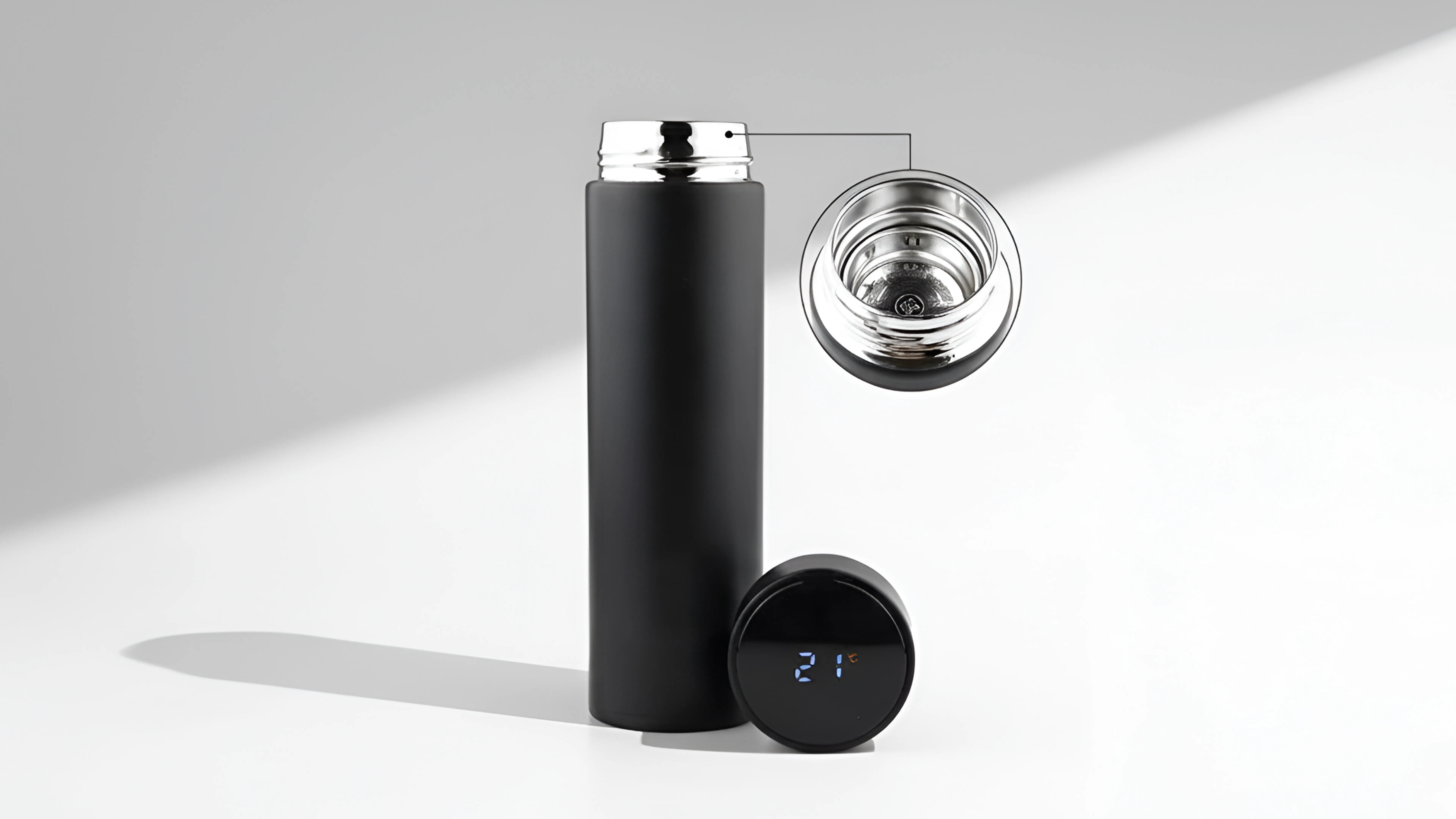 Smart temperature LED display bottle