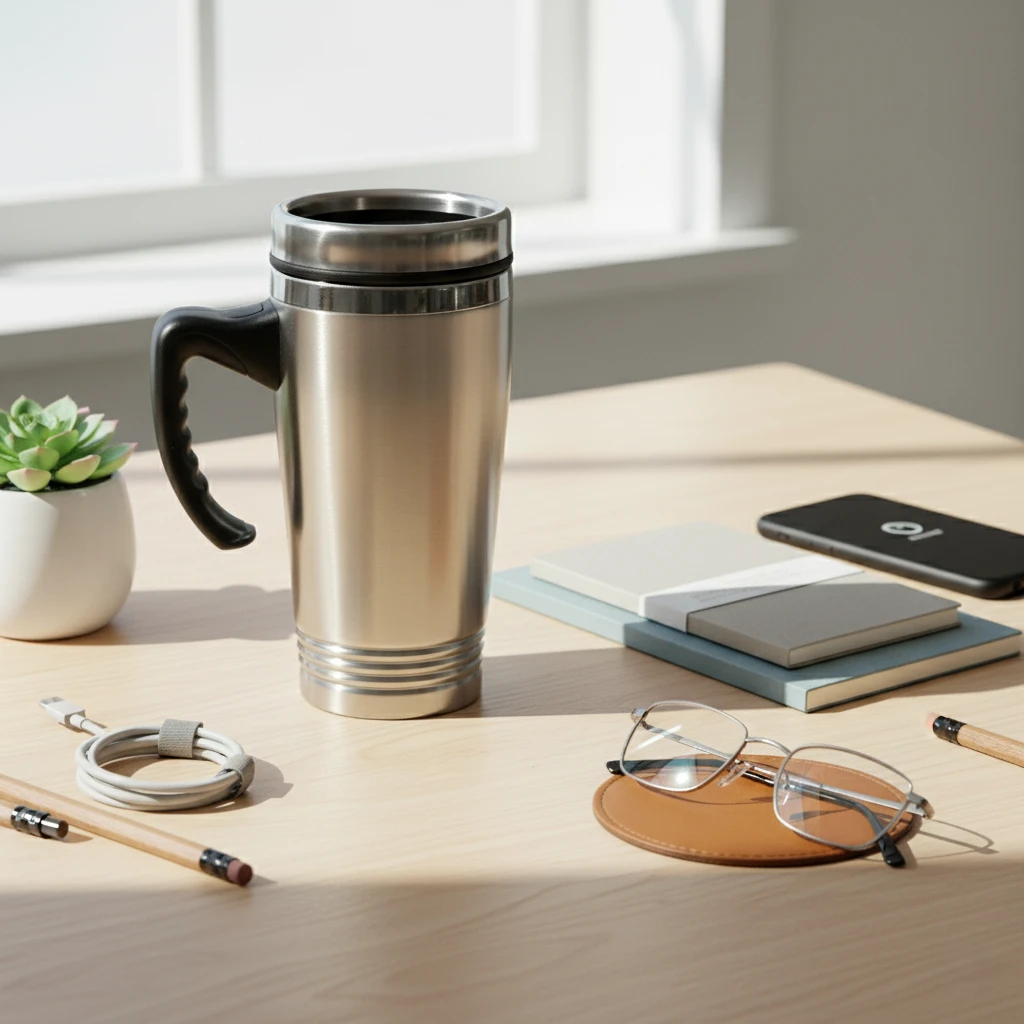 Stainless Steel Travel Mug with Handle