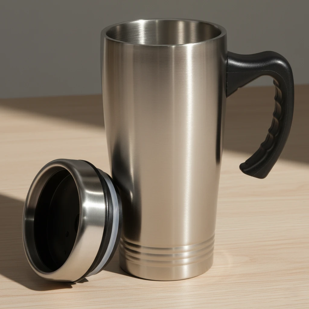 Stainless Steel Travel Mug with Handle