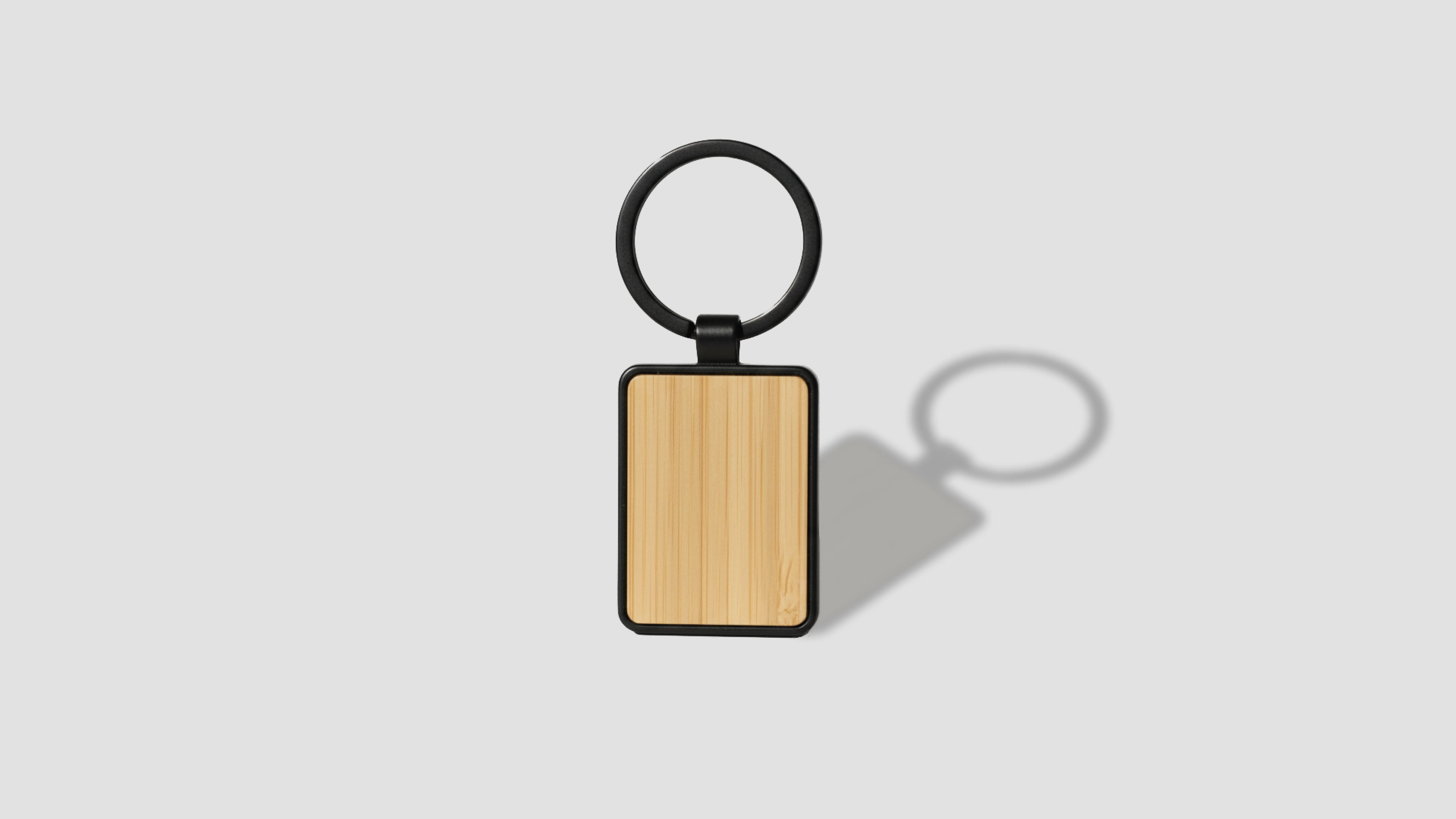 Wooden Keychain With Metal Ring