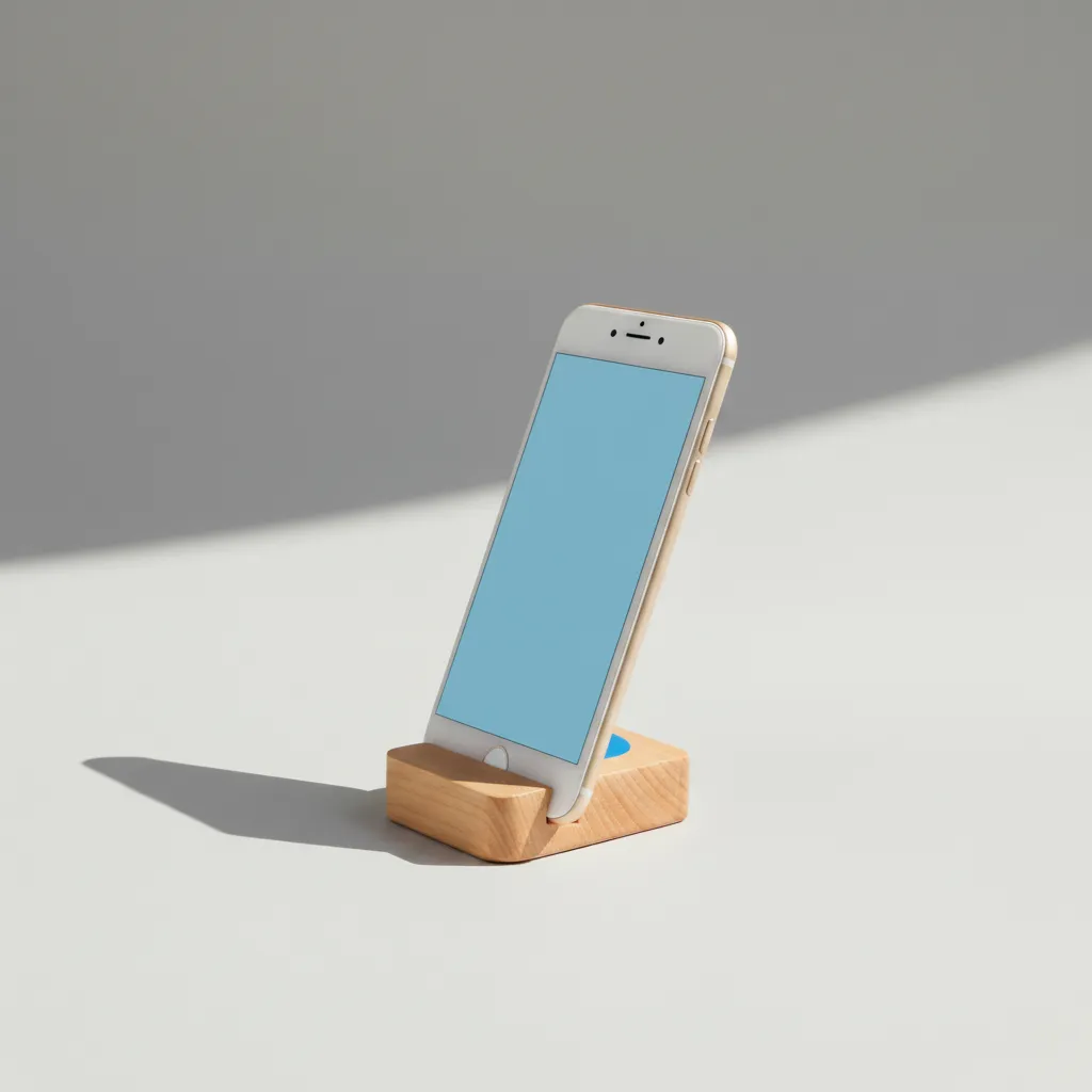 Wooden mobile stand with one slot
