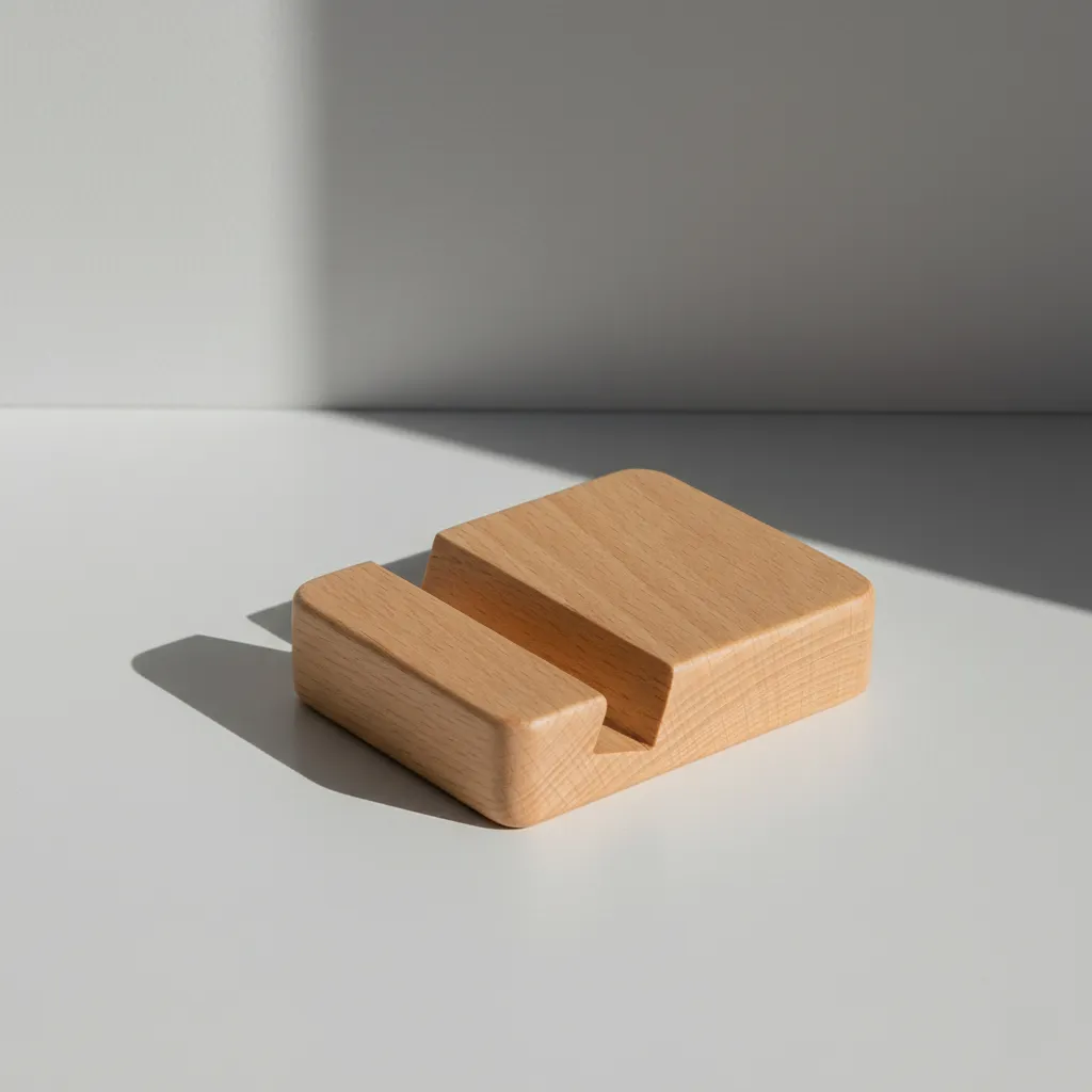 Wooden mobile stand with one slot