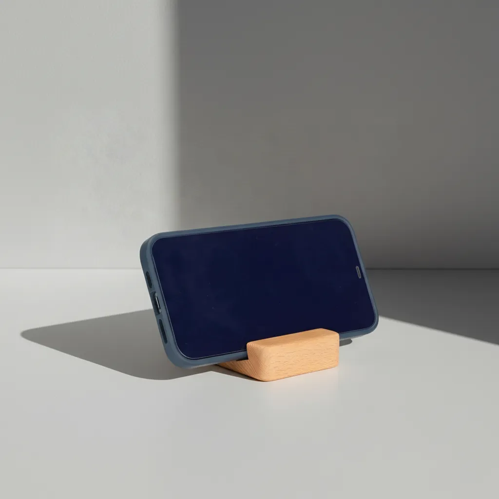 Wooden mobile stand with one slot