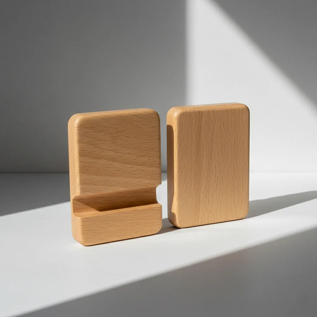 Wooden mobile stand with one slot