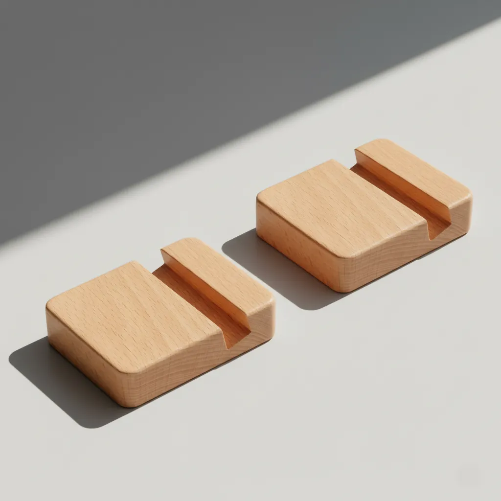 Wooden mobile stand with one slot