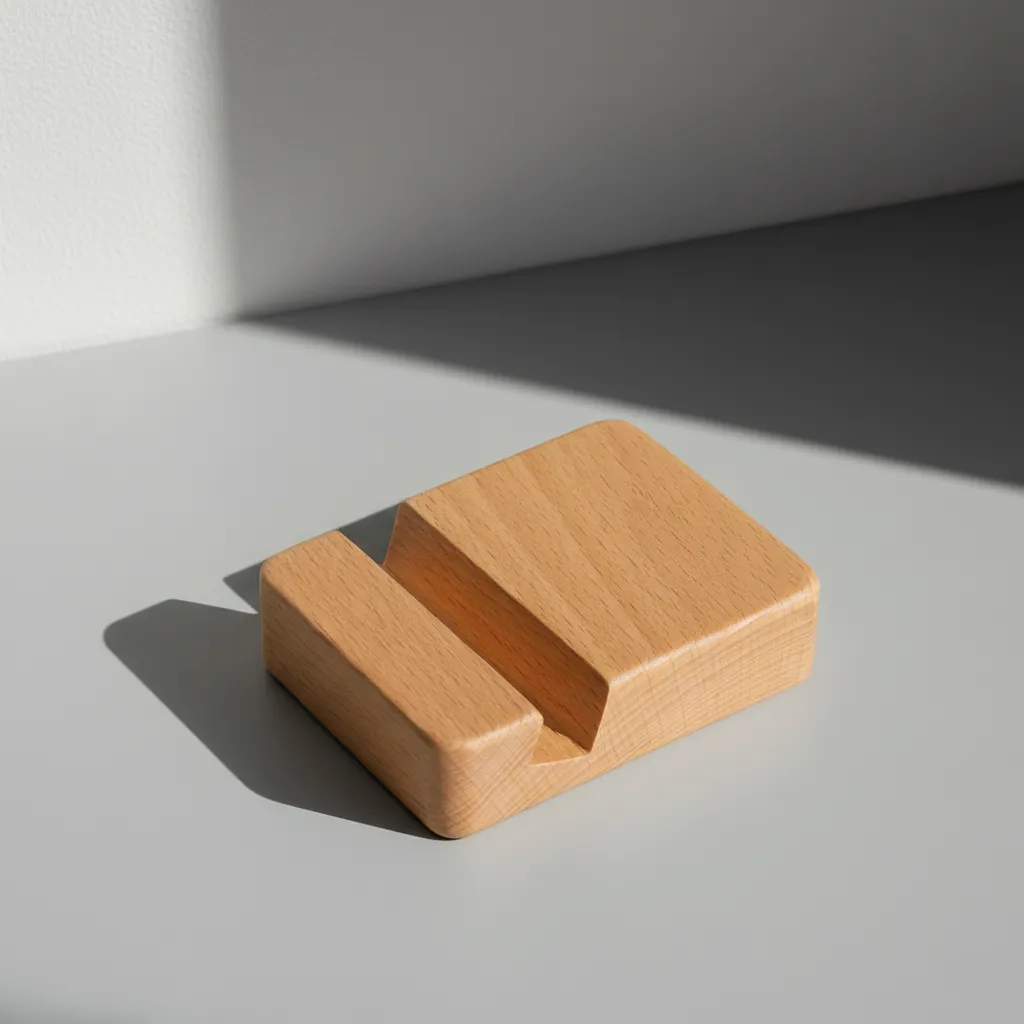Wooden mobile stand with one slot
